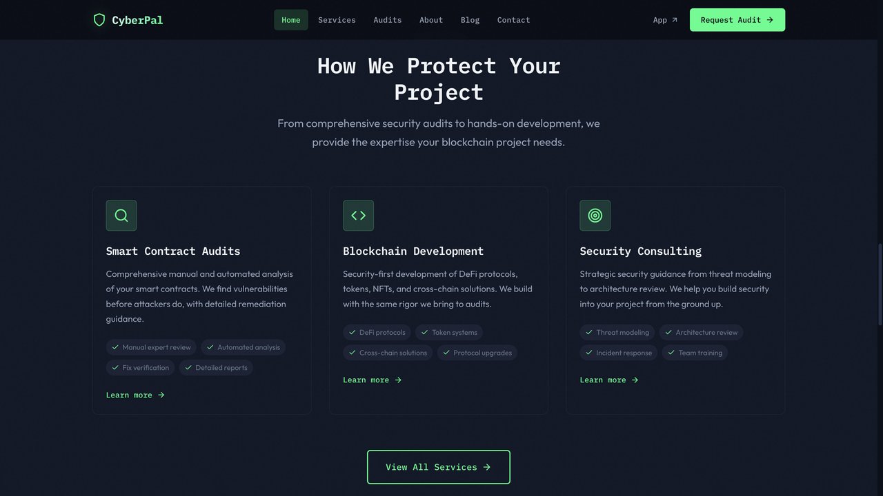 CyberPal — smart-contract security audit firm landing page